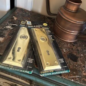 Solid brass trim plates with keyhole
